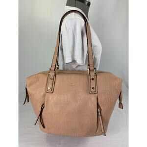 TRAVANTI Large Pink Pebble Faux Leather Tote Satchel Hand Bag